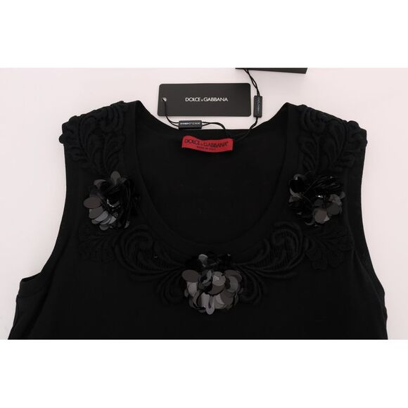 Dolce & Gabbana Dolce Gabbana Sleeveless TopEmbellished Neckline Women Black - Picture 4 of 5